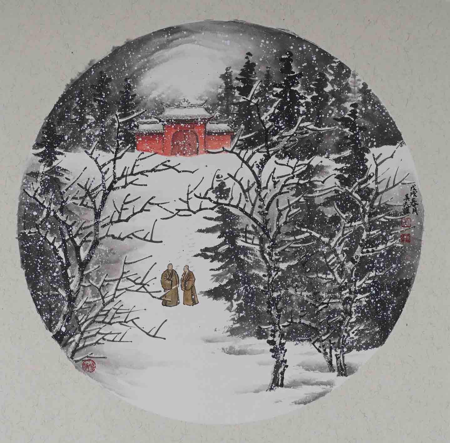 禅意雪景