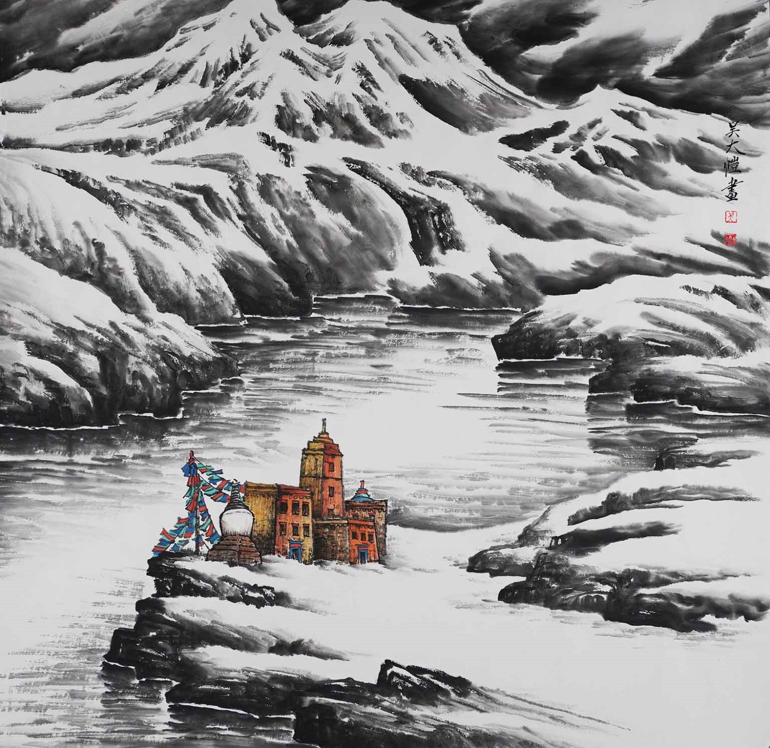 高原雪景